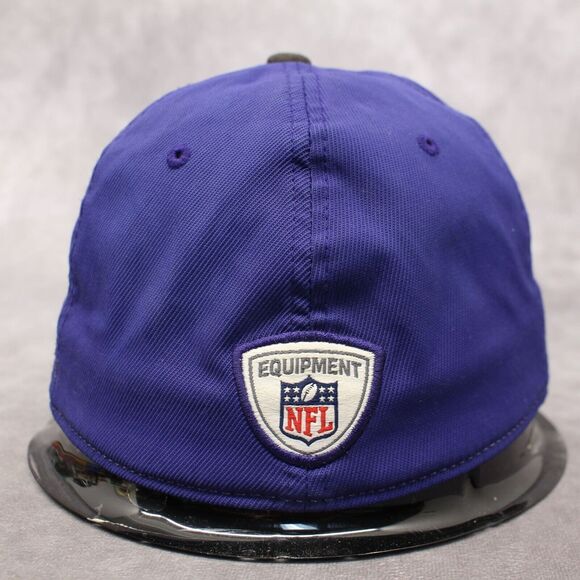 Reebok Baltimore Ravens Flexfit Cap NFL Onfield Equipment L/XL Purple & Yellow - Picture 3 of 10